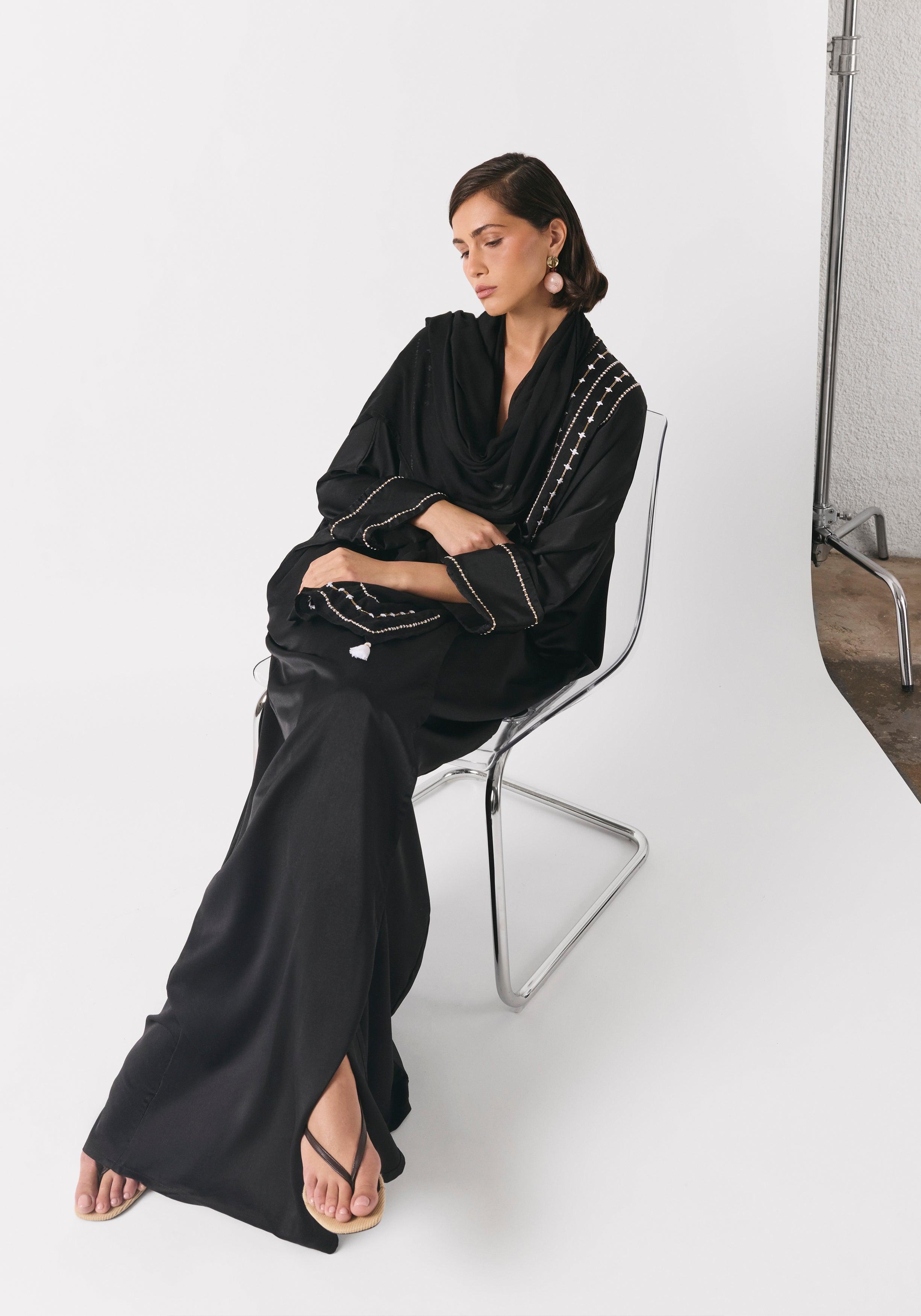 Black Silk Abaya & Shayla