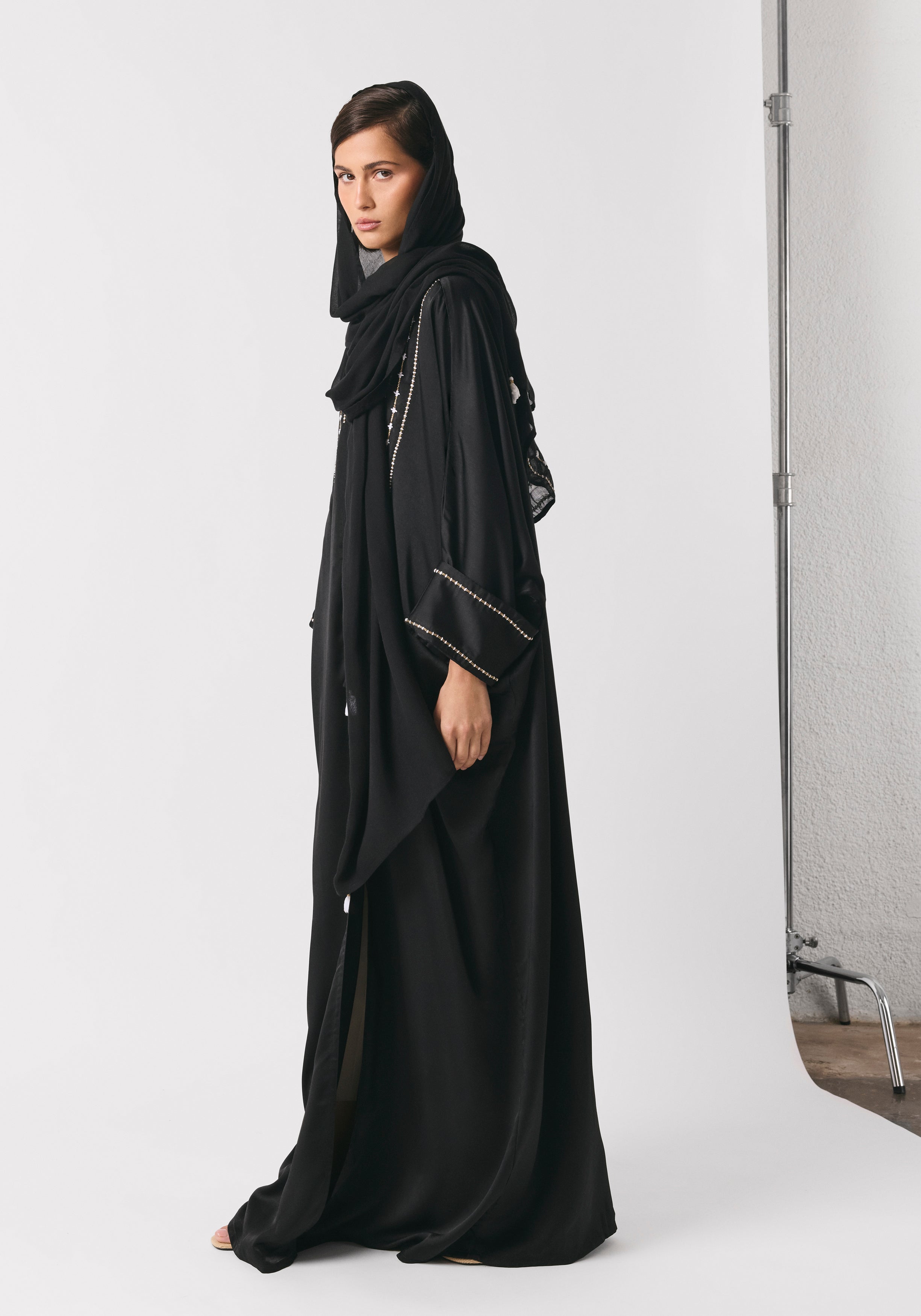 Black Silk Abaya & Shayla