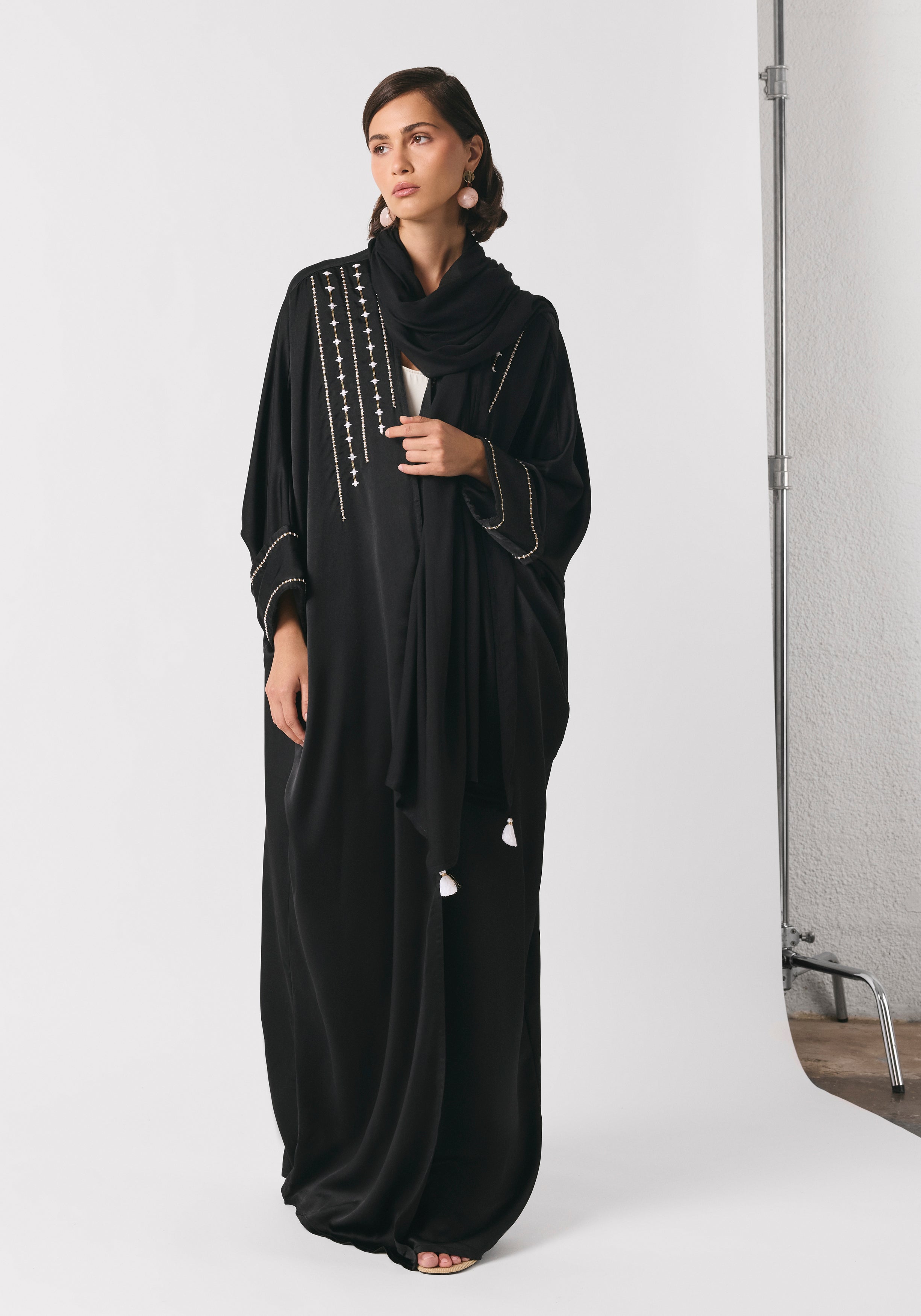 Black Silk Abaya & Shayla