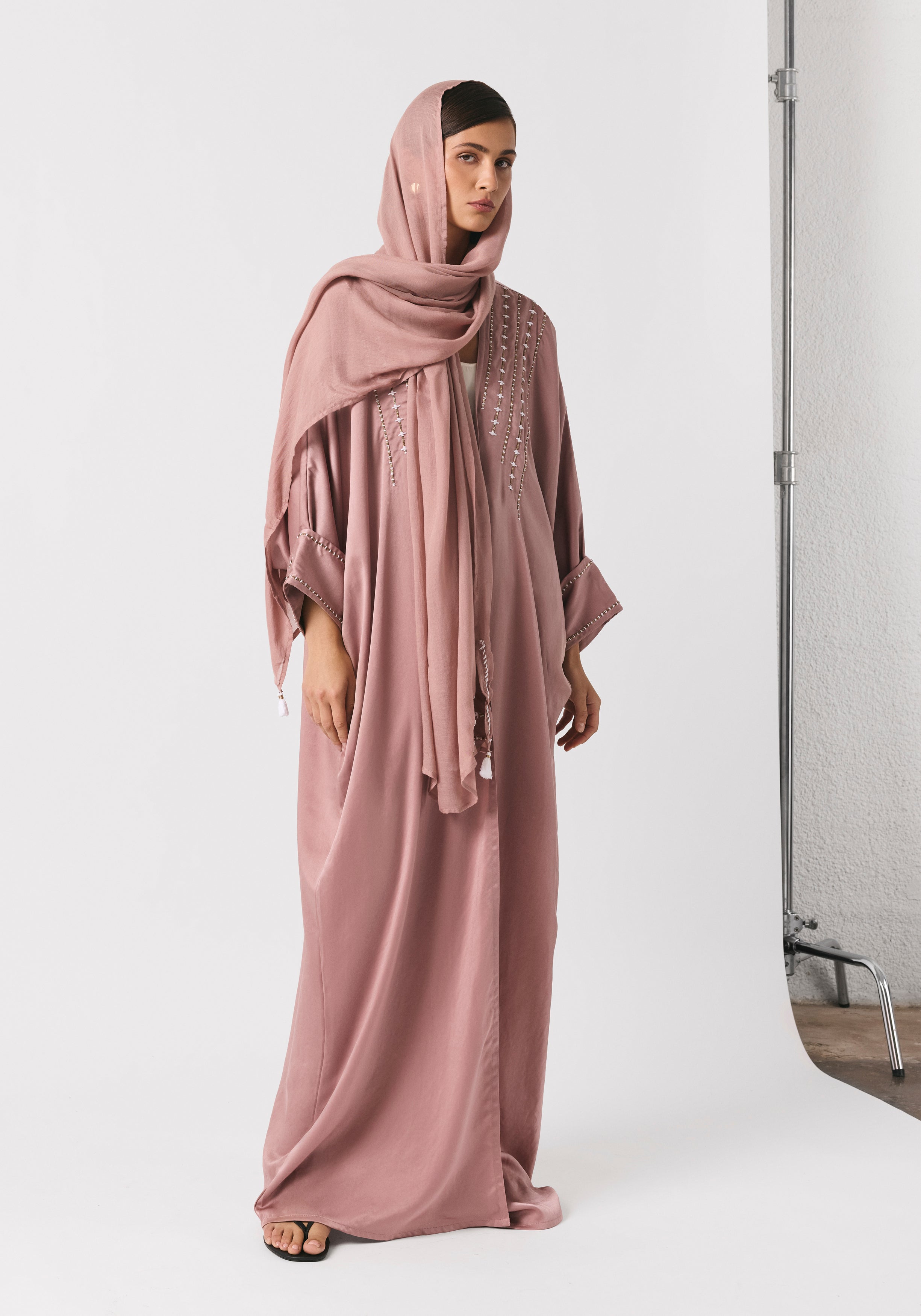Dusty Pink Abaya & Shayla