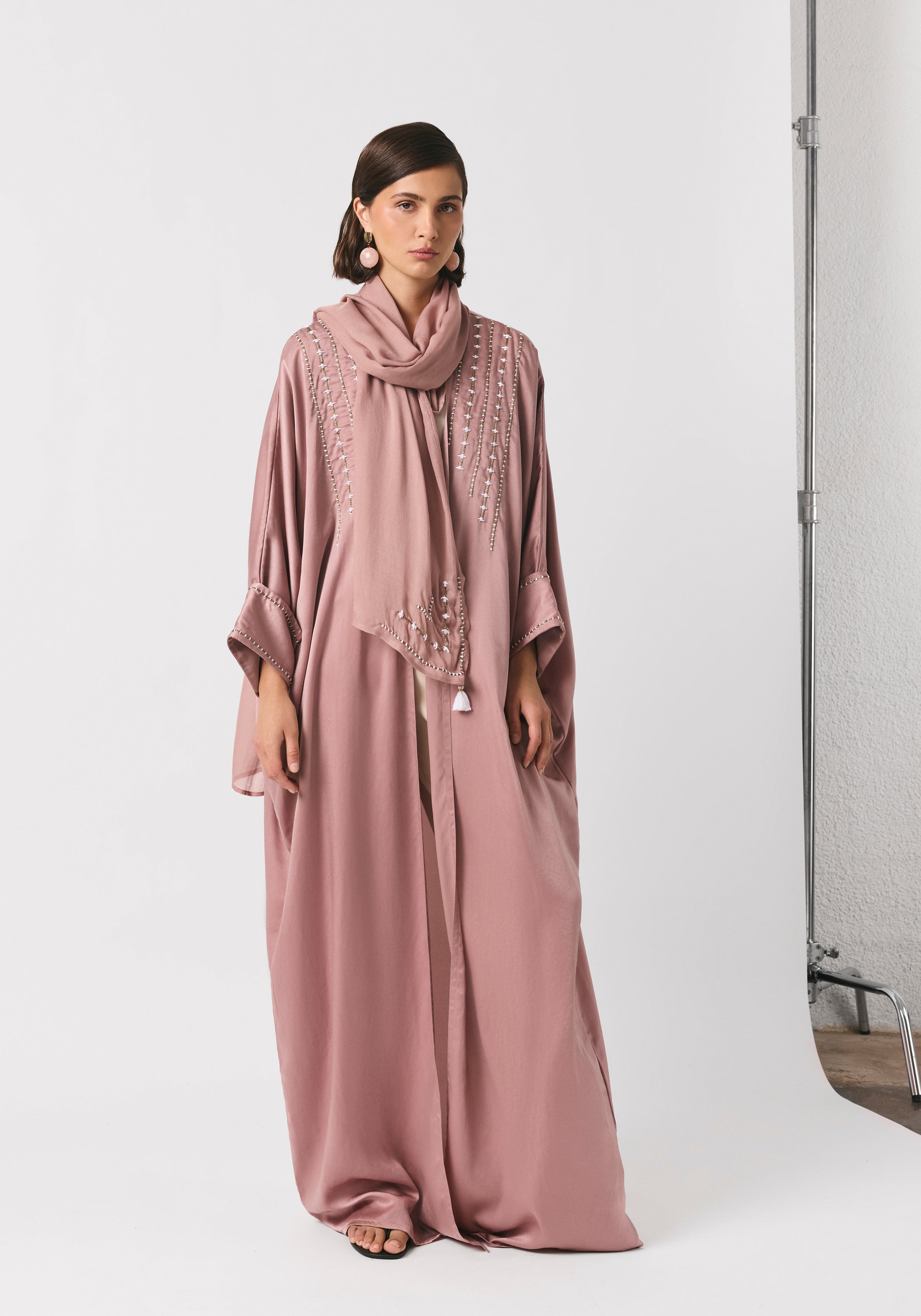 Dusty Pink Abaya & Shayla