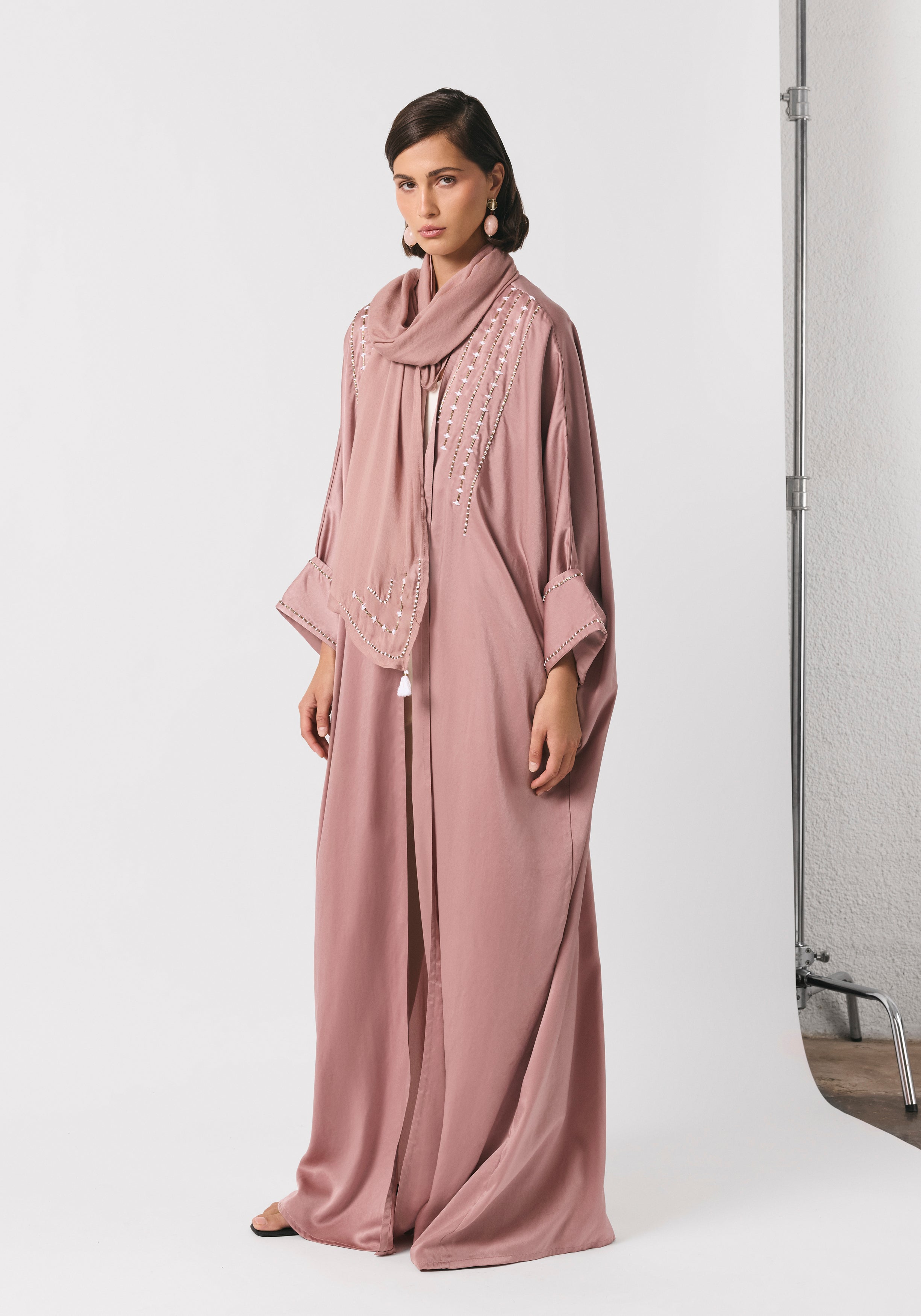 Dusty Pink Abaya & Shayla