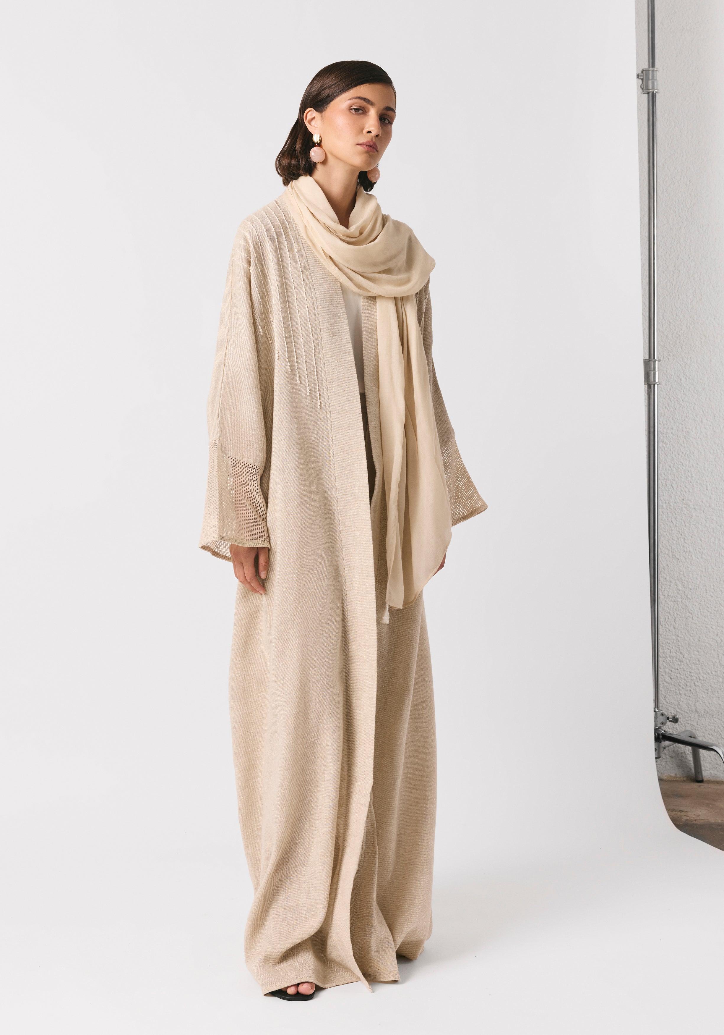 Oat linen Abaya & Shayla