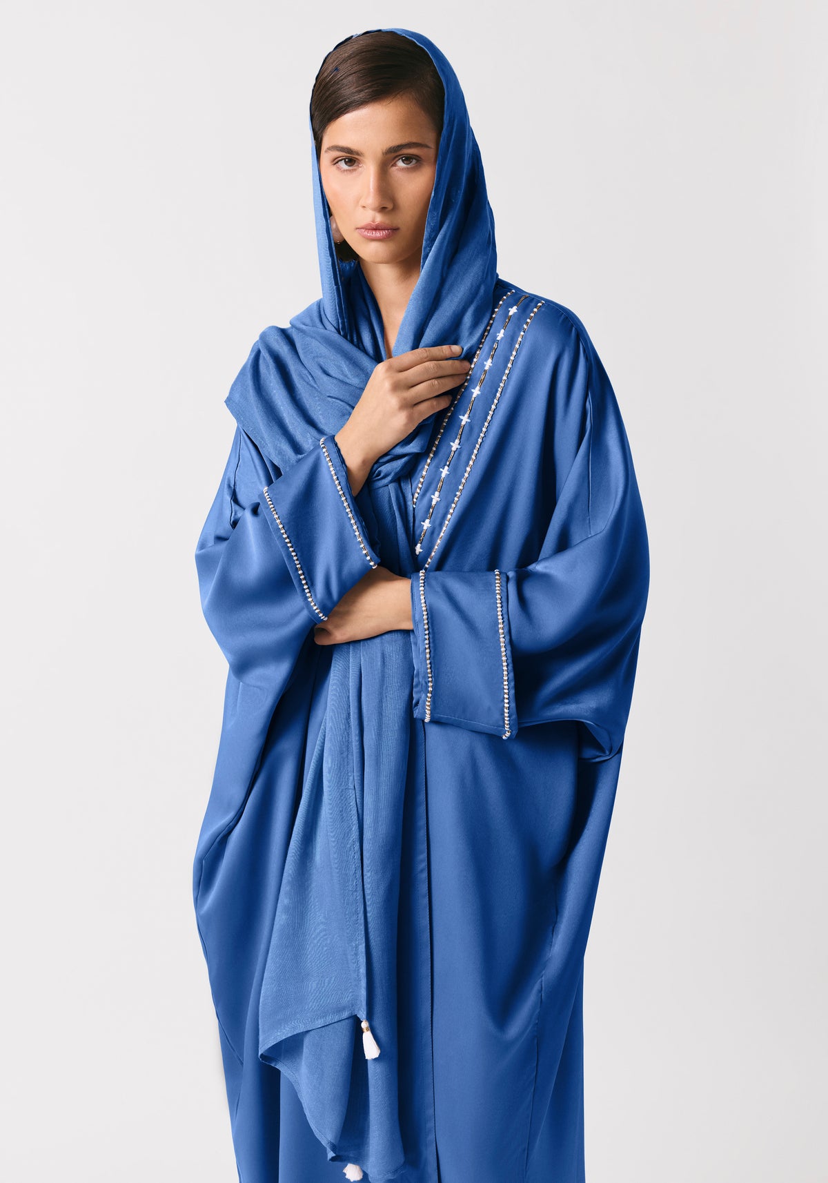 indigo blue Abaya and Shayla