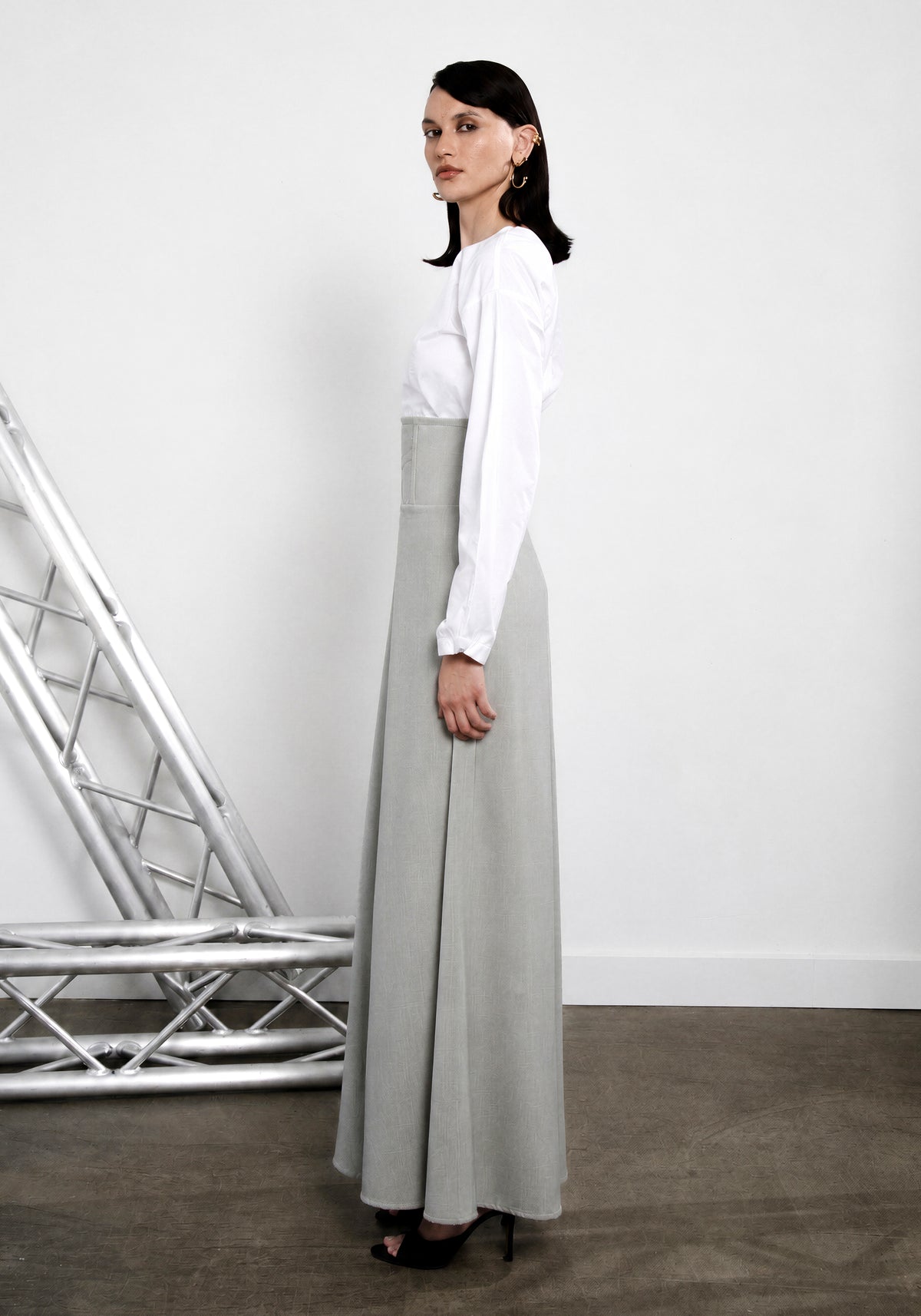 Gray Linen corset Pants