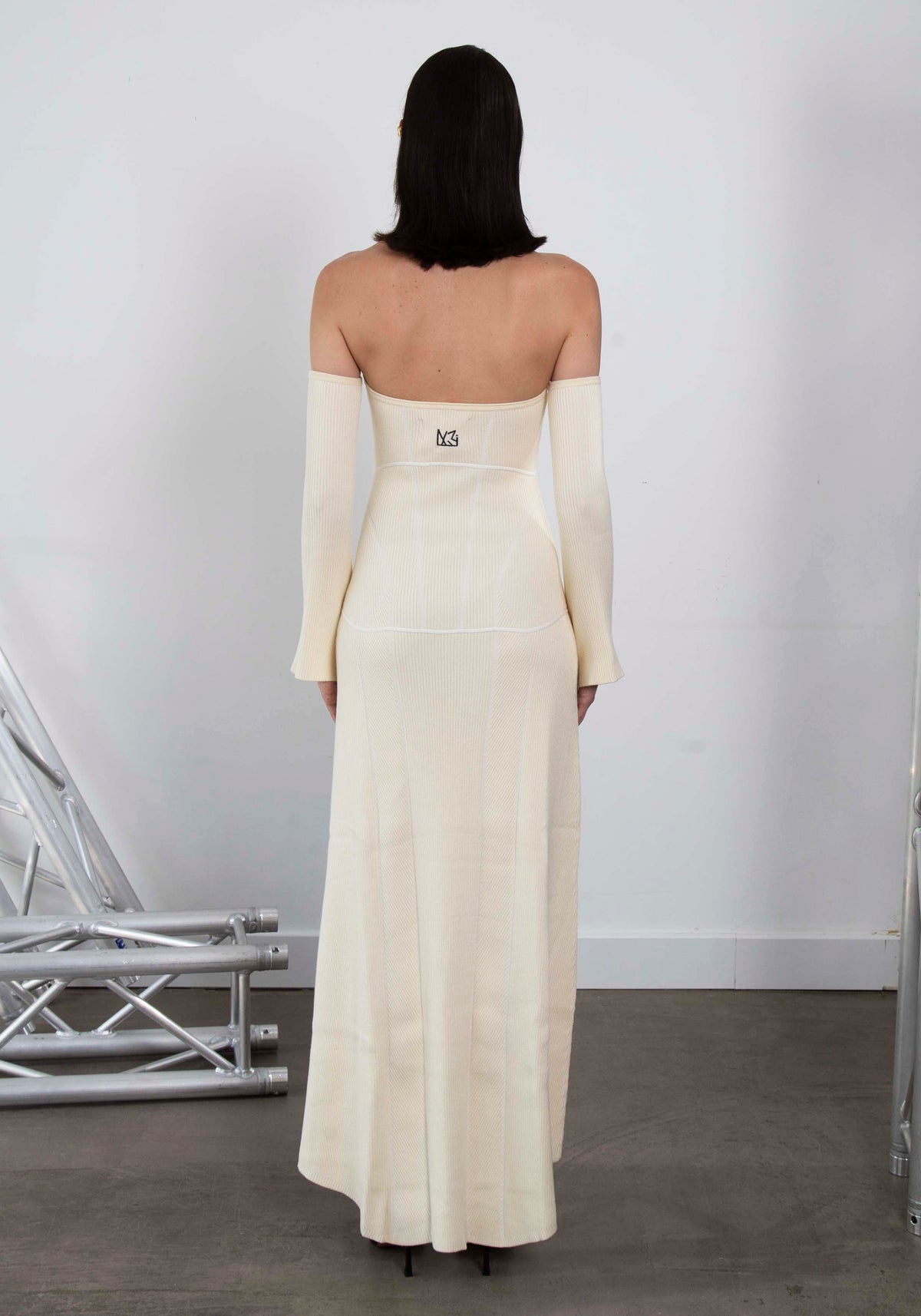 Ivory Knit Strapless Dress