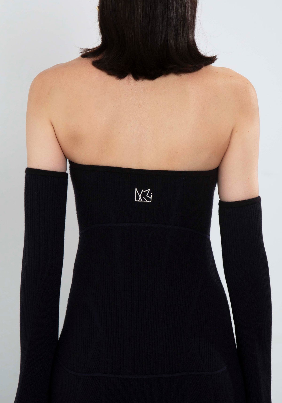 Black Knit Strapless Dress