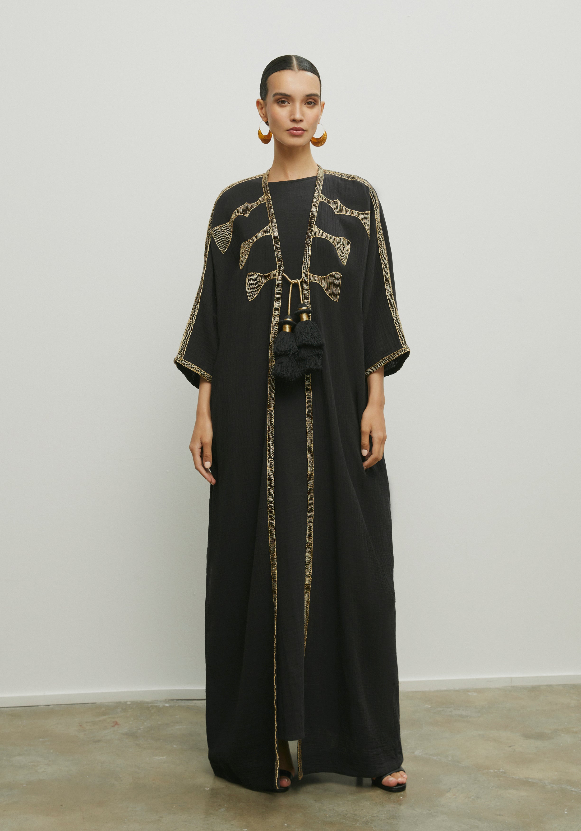 BLACK TASSELS ABAYA/SHAYLA